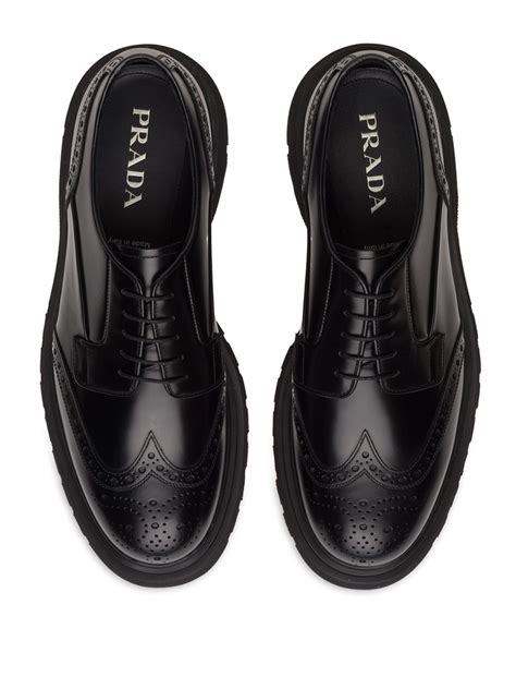 prada black rubber sole brogues|Prada lug.